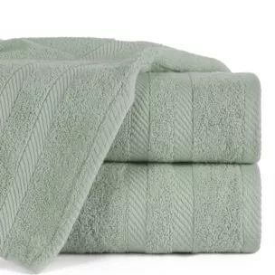 Ręcznik kąpielowy 100x150 cm bawełniany kolor jasnomiętowy z ozdobną bordiurą 500 g/m2 MILO