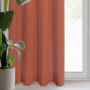 Zasłona ruda o strukturze deszczyku z etaminy 140x250 cm przelotka - ANGELIKA