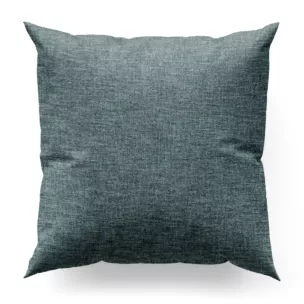 Poszewka szyta ciemnomiętowa tkanina o naturalnym charakterze z efektem melanżu