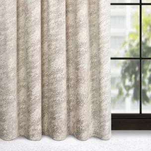 Zasłona kremowa ze wzorem marmurku z welwetu 140x270 cm taśma - RIVA