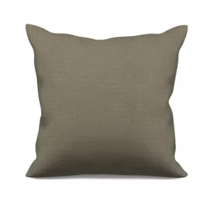 Poszewka szyta ciemnobeżowa z miękkiej, matowej tkaniny w drobny geometryczny wzór