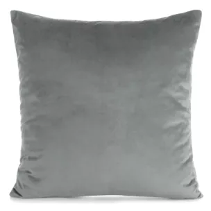 Poszewka na poduszkę 45x45 cm welwetowa, gładka grafitowa o delikatnym połysku GAJA 1