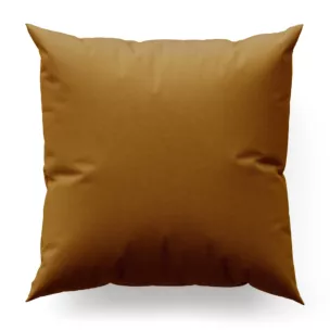 Poszewka szyta musztardowa z gładkiej zaciemniającej tkaniny typu dimout