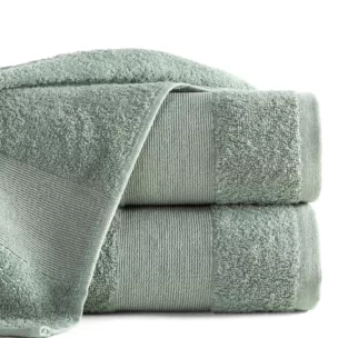 Ręcznik do rąk 30x50 cm bawełniany kolor miętowy z ozdobną błyszczącą bordiurą 500 g/m2 ZOJA
