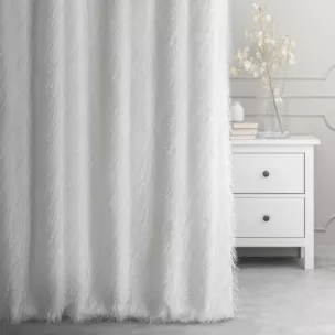 Zasłona szyta na taśmie 5 cm RAVENA kremowa z puszystej tkaniny w zwiewne frędzle Italissima Eva Minge