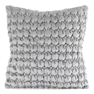 Poszewka na poduszkę 45x45 cm welwetowa kolor srebrny zdobiona wzorem 3D VELVET 193 Eurofirany Premium