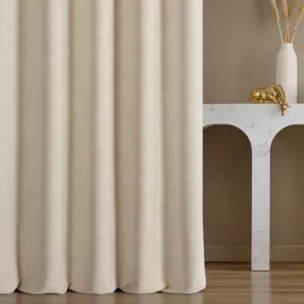 Zasłona szyta na taśmie 5 cm naturalna tkanina o naturalnym charakterze z efektem melanżu
