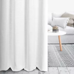 Zasłona szyta na taśmie 5 cm biała z tkaniny typu eko