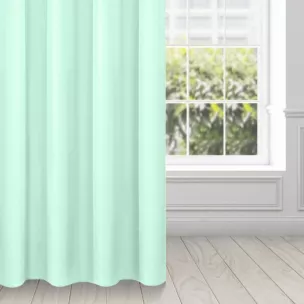 Zasłona jasnomiętowa z gładkiej tkaniny 140x250 cm przelotka - EVITA