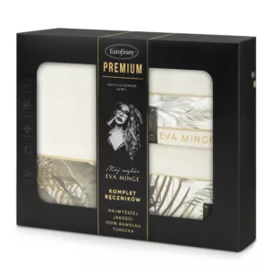 Zestaw ręczników bawełnianych na prezent 3 szt kolor kremowy, beżowy 500 g/m2 Eva Minge 17