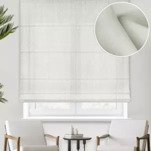 Roleta rzymska naturalna z grubszej żorżety wykończonej obciążnikiem