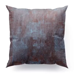 Poszewka szyta jasnoturkusowo miedziana z welwetowej, miękkiej tkaniny, z połyskującym nadrukiem