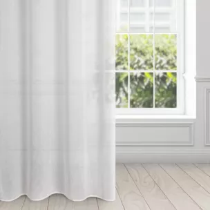 Zasłona biała o strukturze deszczyku z etaminy 140x250 cm przelotka - ANGELIKA