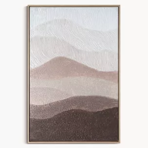 Obraz pejzaż brązowo, beżowy ręcznie malowany na płótnie 80x120 cm