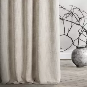 Zasłona szyta na taśmie 5 cm FELICITY beżowa o naturalnym splocie w melanżowych odcieniach