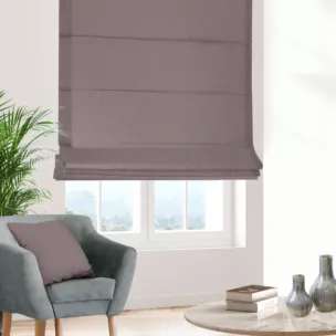 Roleta rzymska ALINE pudrowo różowa z tkaniny o naturalnym splocie z efektem melanżu