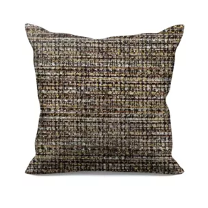 Poszewka szyta czarno srebrna z tkaniny o grubym, naturalnym splocie z połyskiem