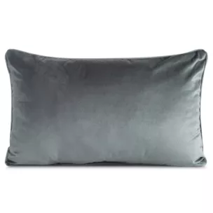 Poduszka 30 x 50 cm welwetowa grafitowa z kontrastującą lamówką GAJA 3