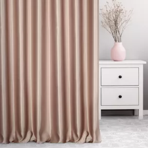 Zasłona szyta na taśmie 5 cm pudrowa z jednokolorowej gładkiej tkaniny