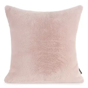 Poszewka na poduszkę 45x45 cm pudrowa z miękkiej futrzanej tkaniny NINA