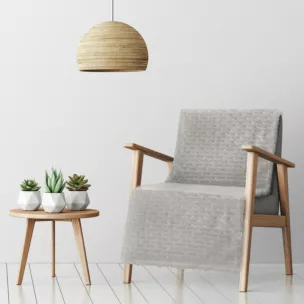 Narzuta na fotel 70x160 cm srebrna z wytłaczanym wzorem pasów LISA Design 91