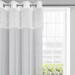 Firana biała w stylu glamour 140x250 cm przelotka - AMIRA