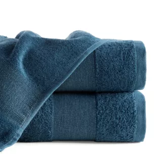 Ręcznik do rąk 30x50 cm bawełniany kolor ciemnoturkusowy z ozdobną błyszczącą bordiurą 500 g/m2 ZOJA