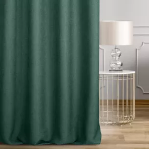 Zasłona szyta na taśmie 5 cm turkusowa z tkaniny o naturalnym splocie w stylu eko