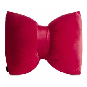Poduszka 45x55 cm welwetowa kolor bordowy w kształcie kokardy KOKARDA