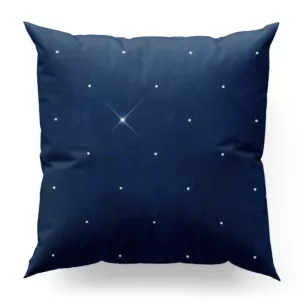 Poszewka szyta granatowa z miękkiej, welwetowej tkaniny z błyszczącą cyrkonią Italissima Eva Minge