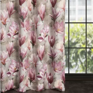 Zasłona zaciemniająca LARI z motywem kwitnących magnolii