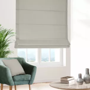 Roleta rzymska srebrna z miękkiej tkaniny o welurowej strukturze