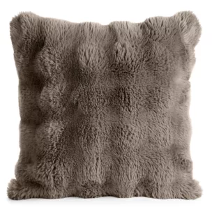 Poszewka na poduszkę 45x45 cm z futerka kolor beżowy zdobiona efektem 3D LILY