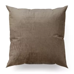 Poszewka szyta brązowa z miękkiej półmatowej tkaniny welwetowej