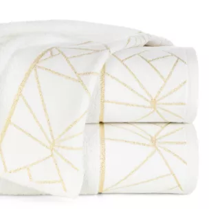 Ręcznik kąpielowy 70x140 cm bawełniany kolor kremowy zdobiony błyszcząca nicią CLEO