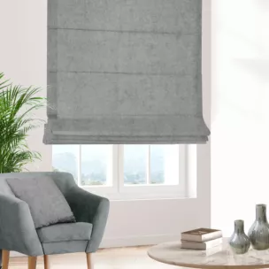 Roleta rzymska BRIANNA popielata miękka szenilowa o wyraźnym splocie i lekkim połysku