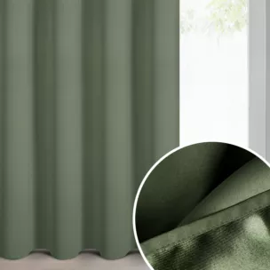 Zasłona oliwkowa zaciemniająca gładka 140x250 cm przelotka - NERISA