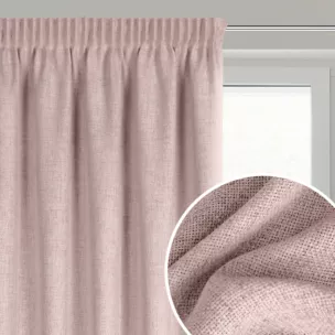 Zasłona pudrowa o naturalnym splocie z efektem melanżu 140x270 cm taśma - JULA2