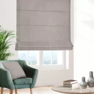 Roleta rzymska srebrna z miękkiej półmatowej tkaniny welwetowej