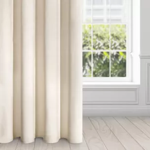 Zasłona jasnobeżowa z ekskluzywnego aksamitnego welwetu 290 g/m2 140x250 cm 10 szt. przelotek - VILLA