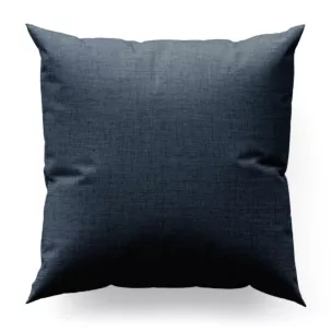 Poszewka szyta granatowa z tkaniny w stylu eko o naturalnym splocie