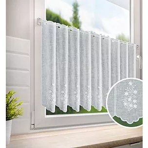 Tkanina firanowa zazdrostka z haftowanym wzorem