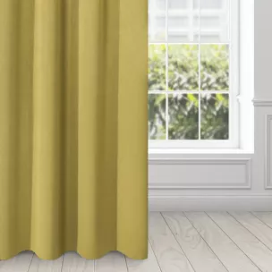 Zasłona musztardowa zaciemniająca z efektem melanżu 140x250 cm przelotka - ROSSIE