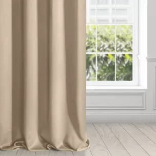 Zasłona beżowa z gładkiej tkaniny zaciemniającej typu - BLACKOUT 135x250 cm przelotka - PARISA - Design 91
