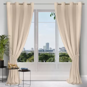 Zasłona CARMEN z gładkiego welwetu z szarfą do podpięcia