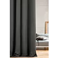 Zasłona szyta na taśmie 5 cm grafitowa z gładkiej tkaniny zaciemniającej typu dimout