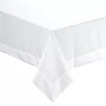 Obrus na stół 140x220 cm biały zdobiony kantą - LUCY