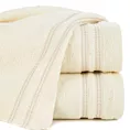 Ręcznik do rąk 30x50 cm bawełniany kolor kremowy z subtelną bordiurą w paseczki 500 g/m2 ALLY