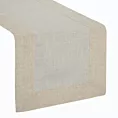 Bieżnik na stół naturalny 40x140 cm KAREN z ozdobną listwą z tkaniny z dodatkiem lnu DIVA LINE