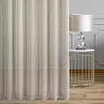 Firana szyta na taśmie 5 cm beżowa z półprzeźroczystej tkaniny z efektem deszczyku, wykończona obciążnikiem